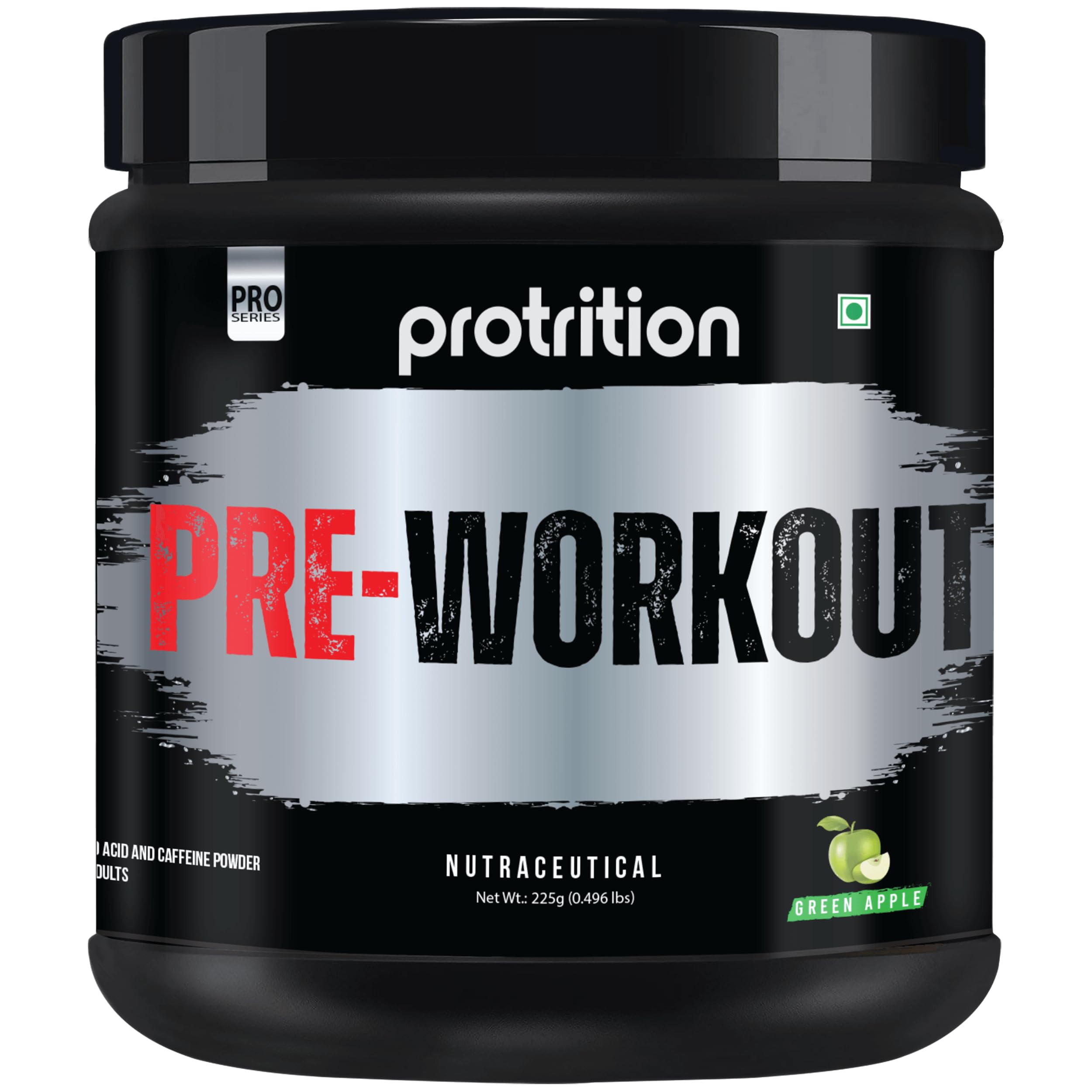 Protrition Pre Workout Powder | Green Appl - 225 Gram (30 Servings)| Beta-alanine, L-Citrulline Maleate, L-Arginine | No Added Sugar | Instant Energy, Stamina, Pump & Focus (B0CQG7DYMB) Amazon Price History, Amazon Price Tracker