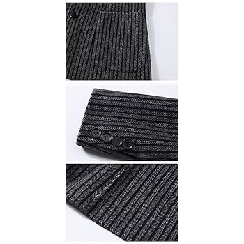 Men's Vintage Wool Blend Blazer 2 Button Casual Pinstripe