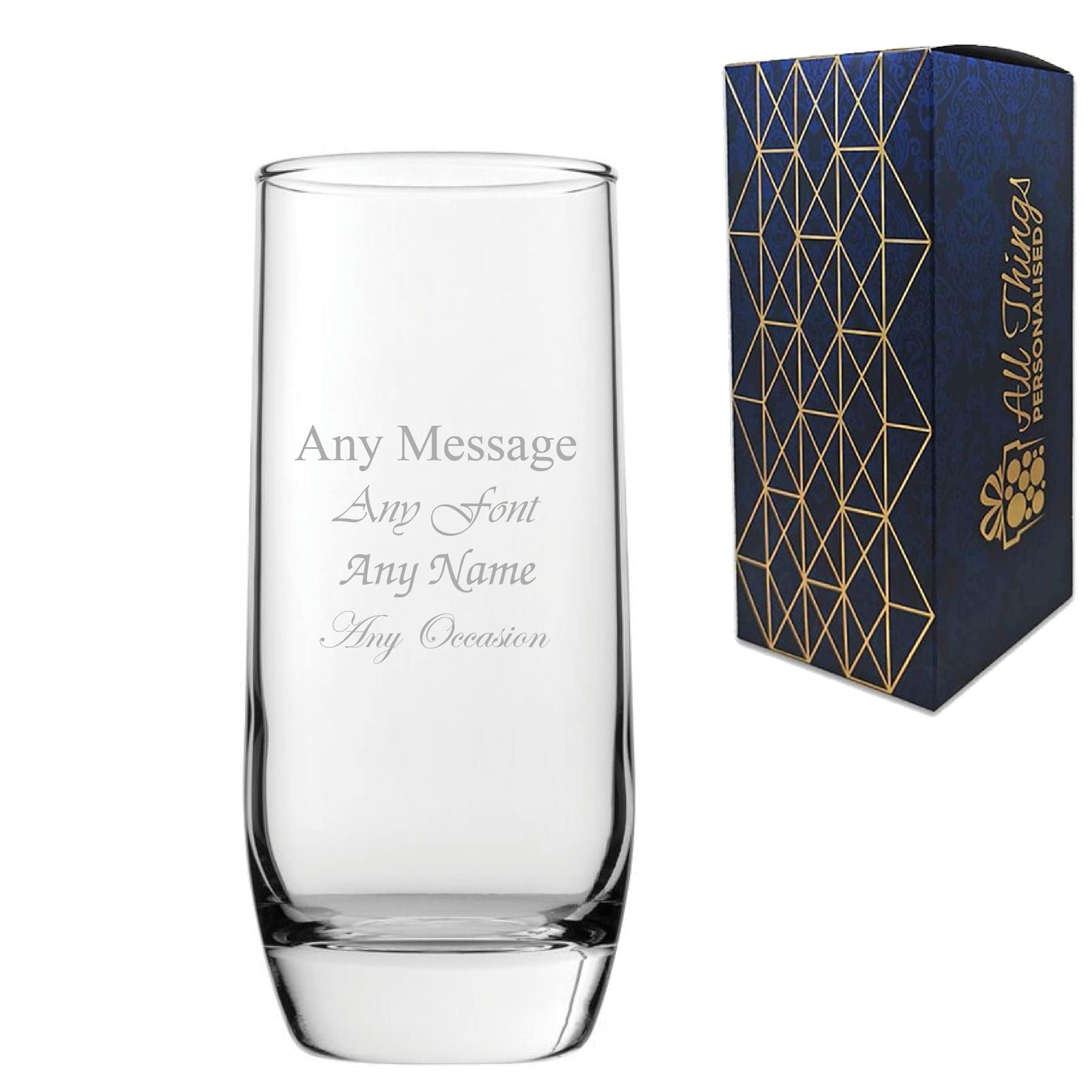 Verre à bière personnalisé gravé 332 ml, n'importe quel message, pour toutes les occasions telles que les anniversaires, mariages, Noël, Pâques, remise de diplôme, gravé au Royaume-Uni