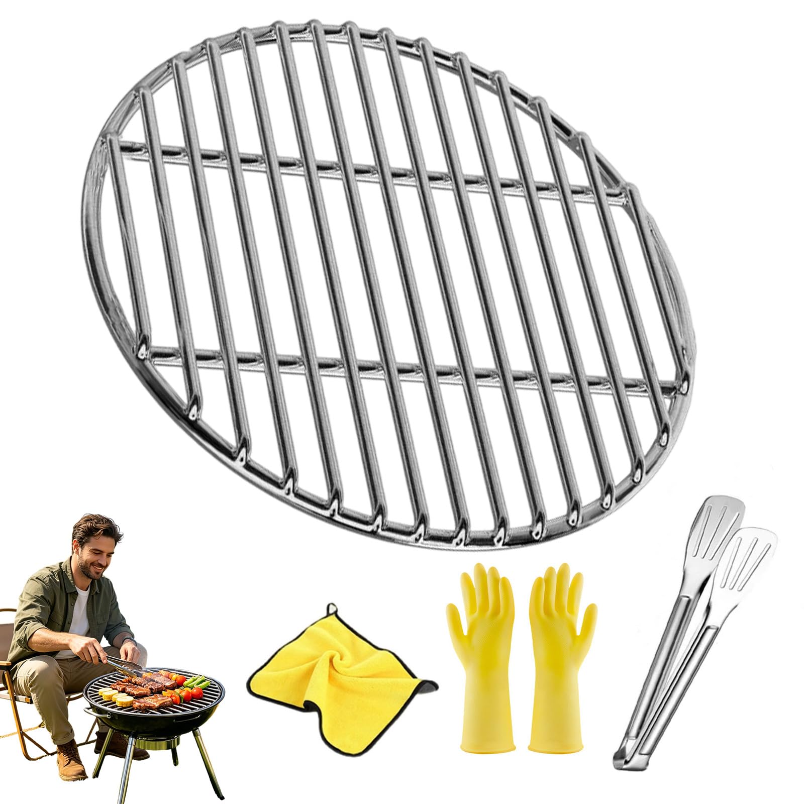 Grille de barbecue ronde inox pour vos repas conviviaux en famille au grand air