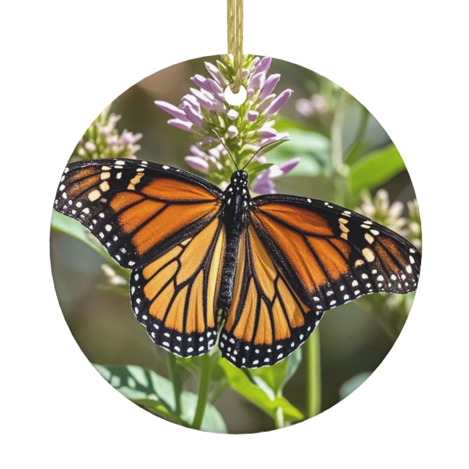 Christmas Ornaments Monarch Butterfly Ceramic Ornament Pentagram Hanging Porcelain Ornaments Xmas Tree Hanging Ornament For Christmas Trees Halloween