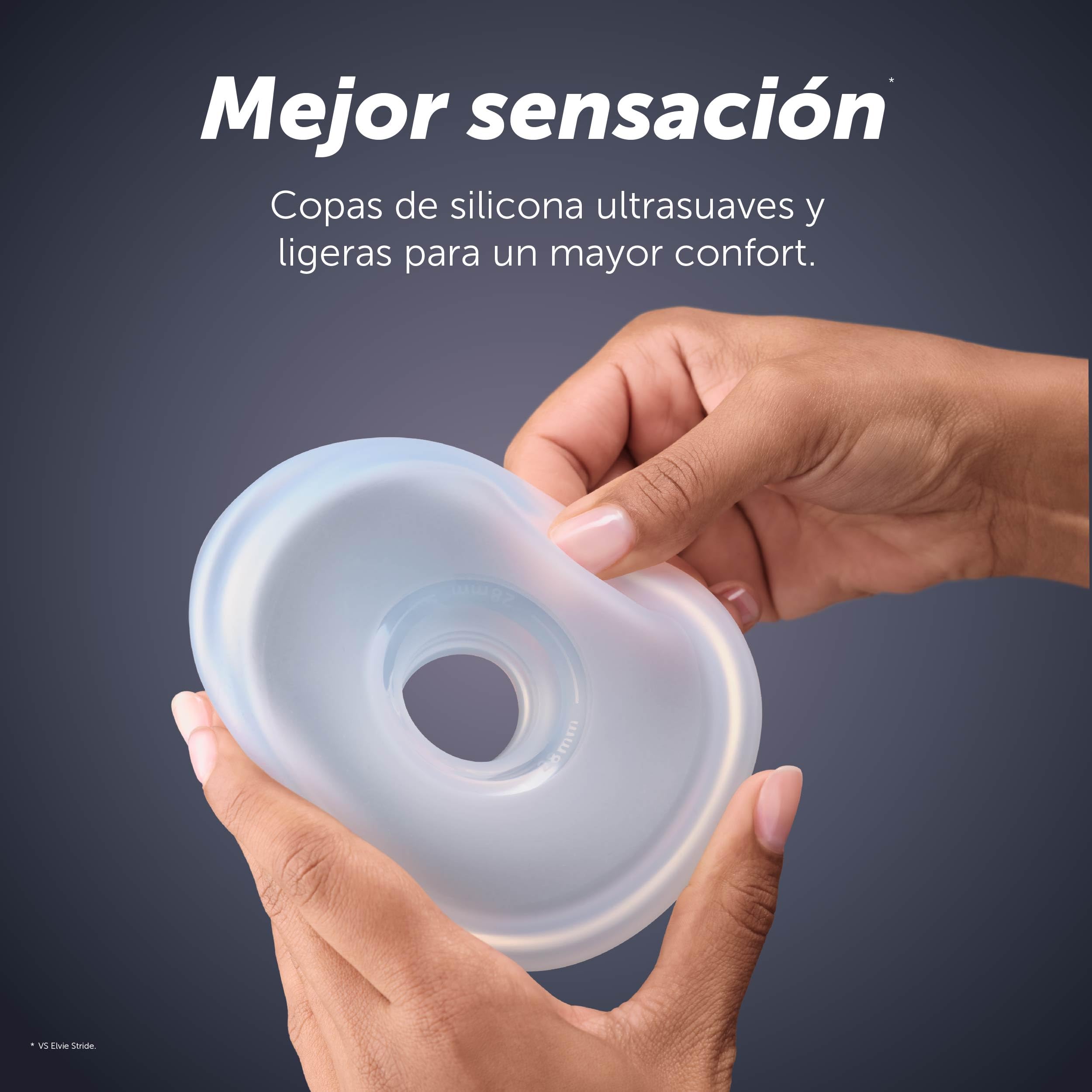 Elvie Stride 2 Doble – Sacaleches Eléctrico Doble Manos Libres con Motor Silencioso de Grado Hospitalario – Extractor de Leche Materna Inteligente, Copas de Silicona Suave, Recargable y sin BPA