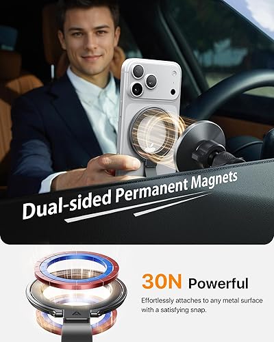 Miniatura 5 de andobil Estabilidad inigualable 2025 Soporte magnético de agarre para teléfono MagSafe Soporte de anillo compatible con accesorios MagSafe para