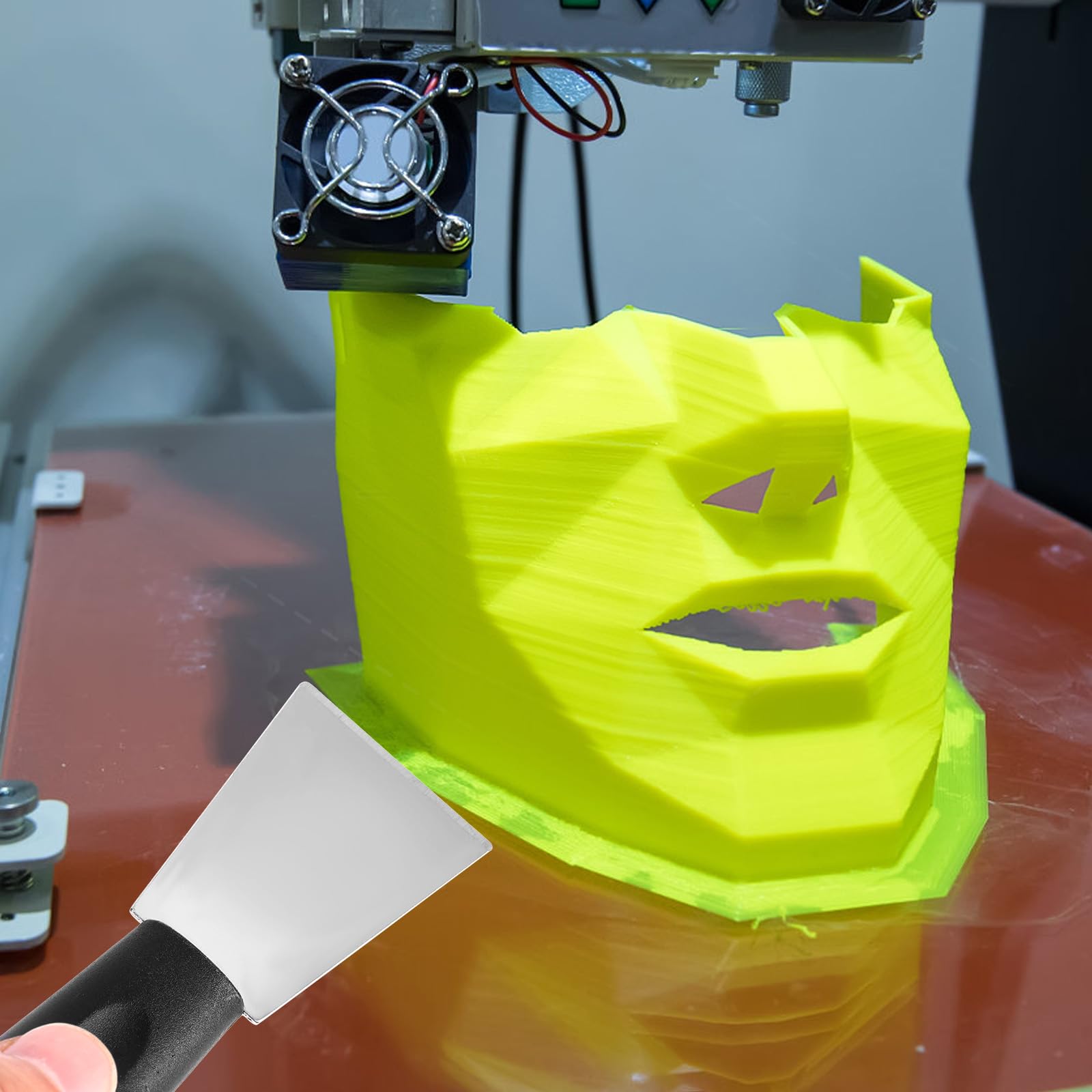 2szt Profesjonalny Zestaw Skrobaków do Drukarek 3D, Stal Nierdzewna Prosta i Zakrzywiona Głowica Narzędzia Skrobania Trwałe Akcesoria do Łóżek Drukarek 3D z Antypoślizgowym Uchwytem