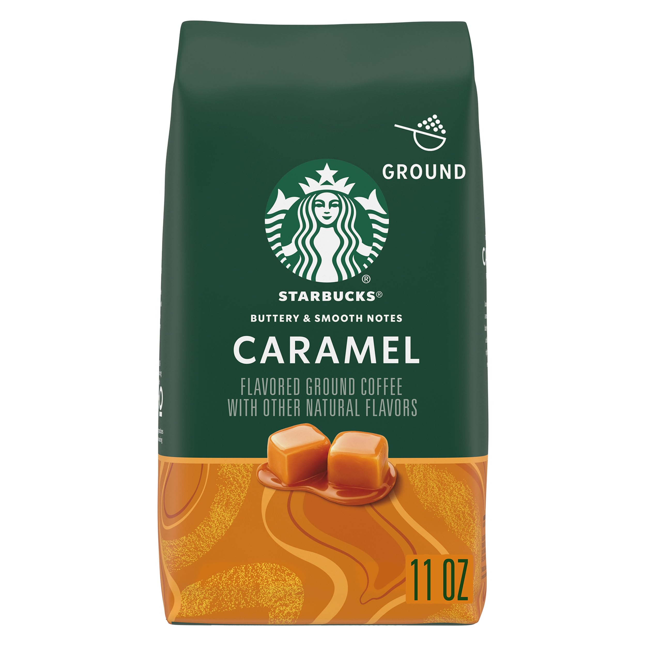 STARBUCKS Caramel, Ground Coffee, 11 oz