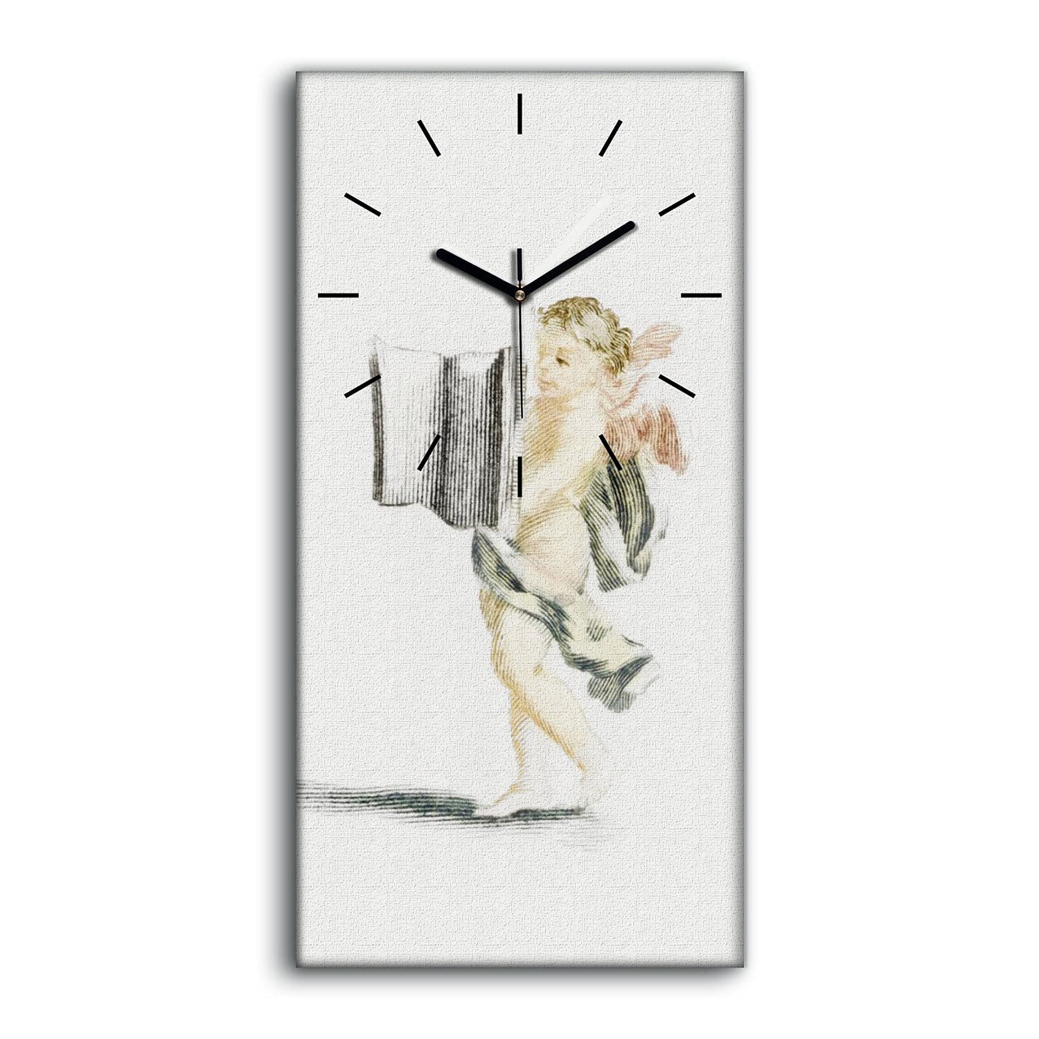 Horloge sur Toile Grand Format Coloray 30x60 | Cadran Silencieux et Art Mural Antique