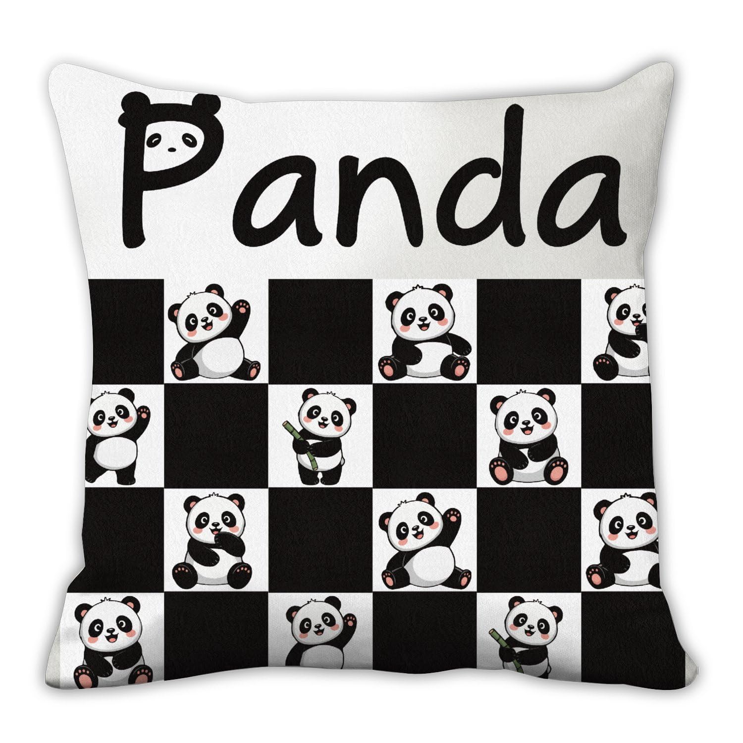 Panda Gifts Sofa Cushion Covers 45 x 45 Living Room Throw Pillow Cover Animal Lovers Gift, Cute Panda Gift for Girls Women Easter Daughter Gifts from Mum Birthday Graduation