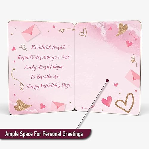 Miniatura 2 de AGAPE LOVE CARDS Tarjeta de feliz día de San Valentín para esposa o novia, hecha de bambú real, 5 x 7 pulgadas, 1 paquete (sobre incluido), corte