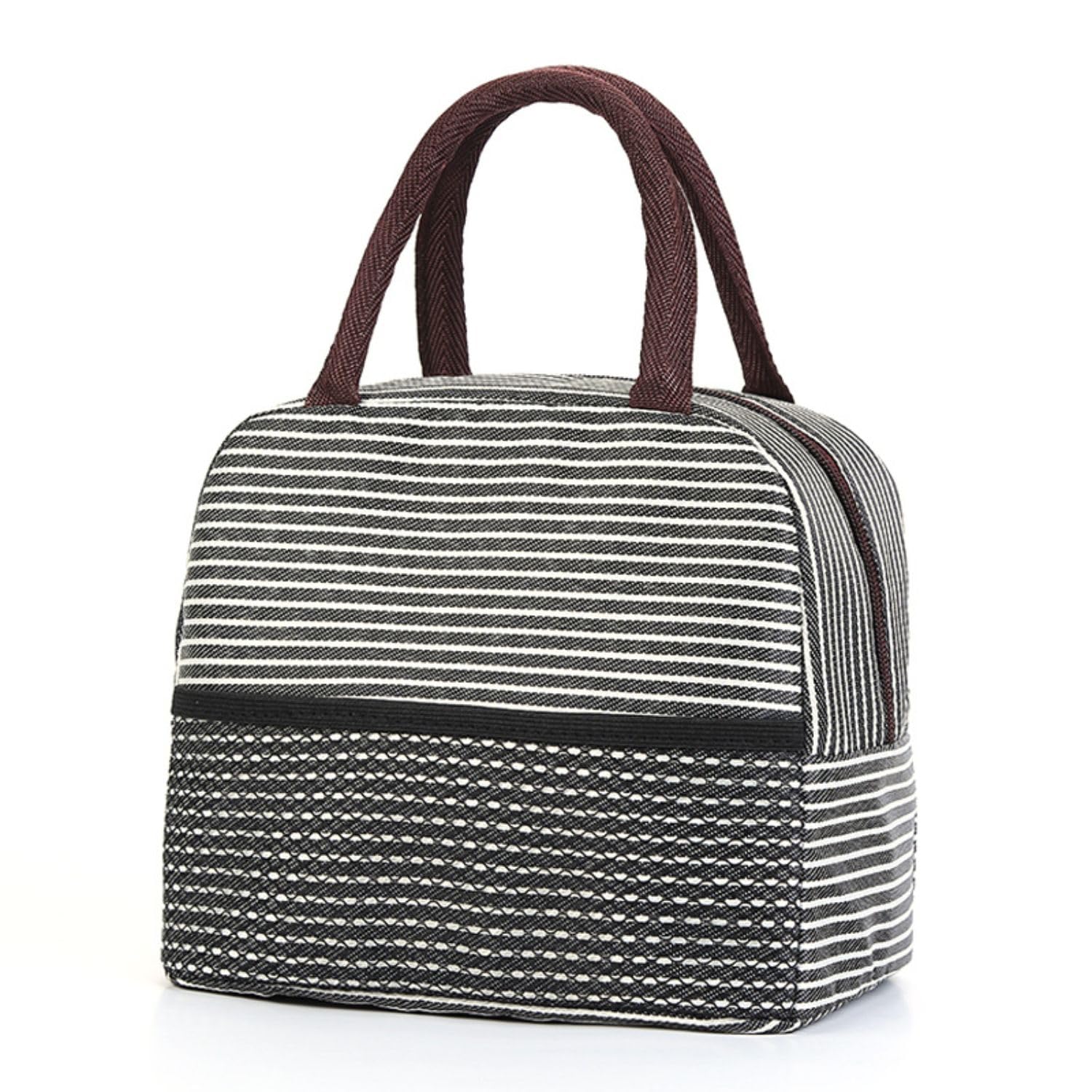 FunBlast Lunch Bag with Mesh Pocket, Insulated Lunch Bag for Office, Multi-Purpose Travel Lunch Box Carrying Bag for Women, Men, Tiffin Bag for Office Lunch Bag (Black) (B0DD3S2B7Y) Amazon Price History, Amazon Price Tracker