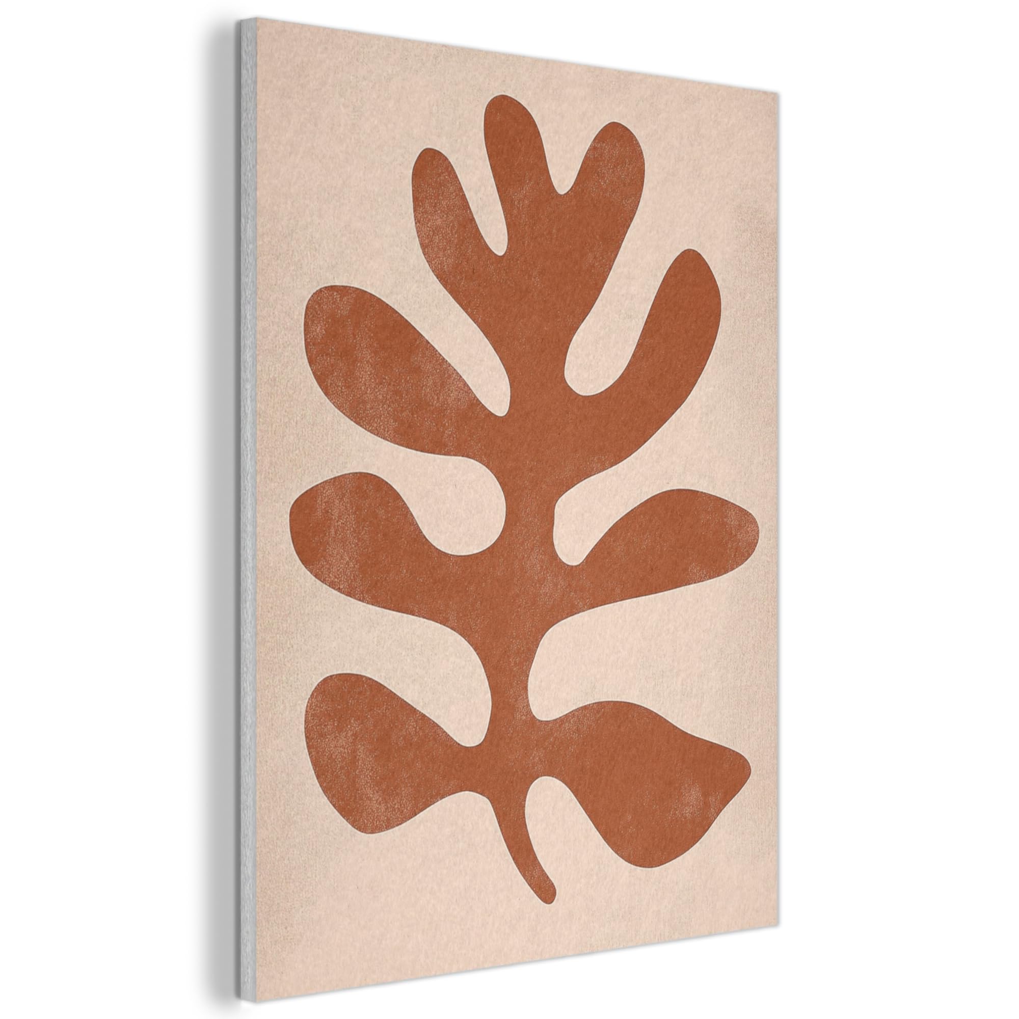 MuchoWow© Felt Panel 70x100 cm Room Style Piece Wallfillers Visual Display Decoration Wall Art Leaf - Abstract - Brown