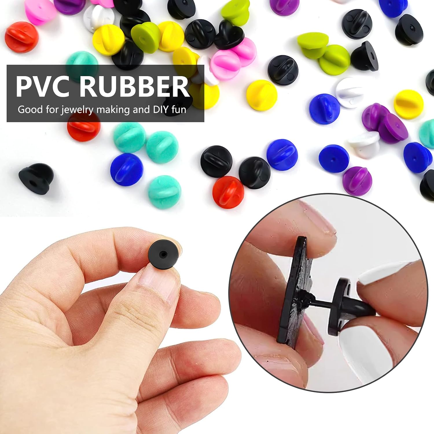 150Pcs Rubber Pin Backs Locking, Multicolor Silicone Pin Locks With Storage Case For Brooch Tie Hat Badge Insignia