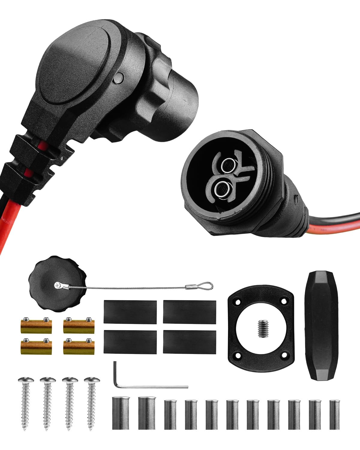 Spina e presa per motore da traina compatibili con motori da traina Minn Kota Motor Guide per acqua dolce e salata con cavo 1-10 AWG, connettore maschio femmina impermeabile 48V con cavo 8AWG