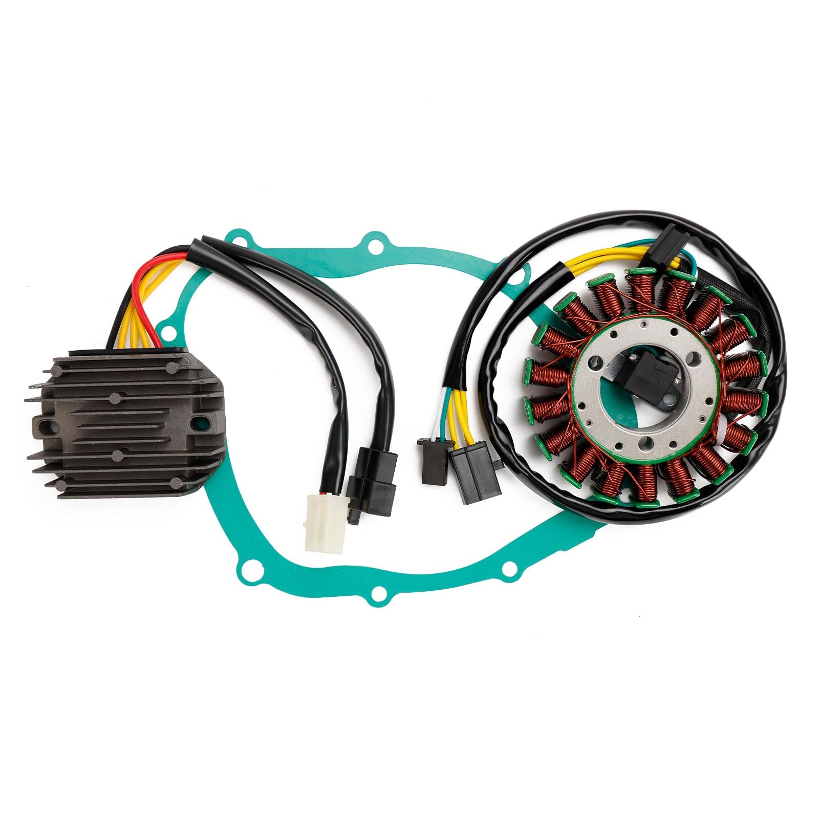 Magneto Stator + 2-Plug Voltage Rectifier + Gasket für Suzuki SV650 SV650S 99-02
