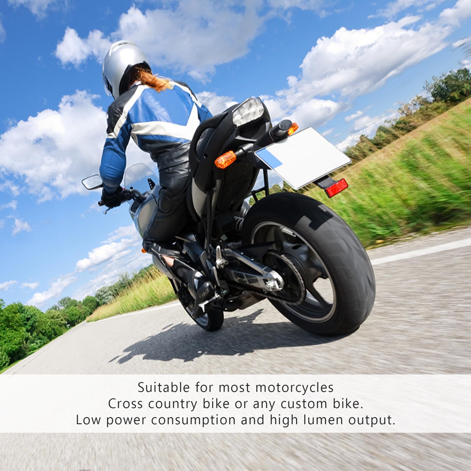 Ipetboom Feu Arrière de Moto Plastique Noir Léger Installation Facile à LED 35w 12v pour Freinage Sûr Hors-piste sous Garde-boue Arrière