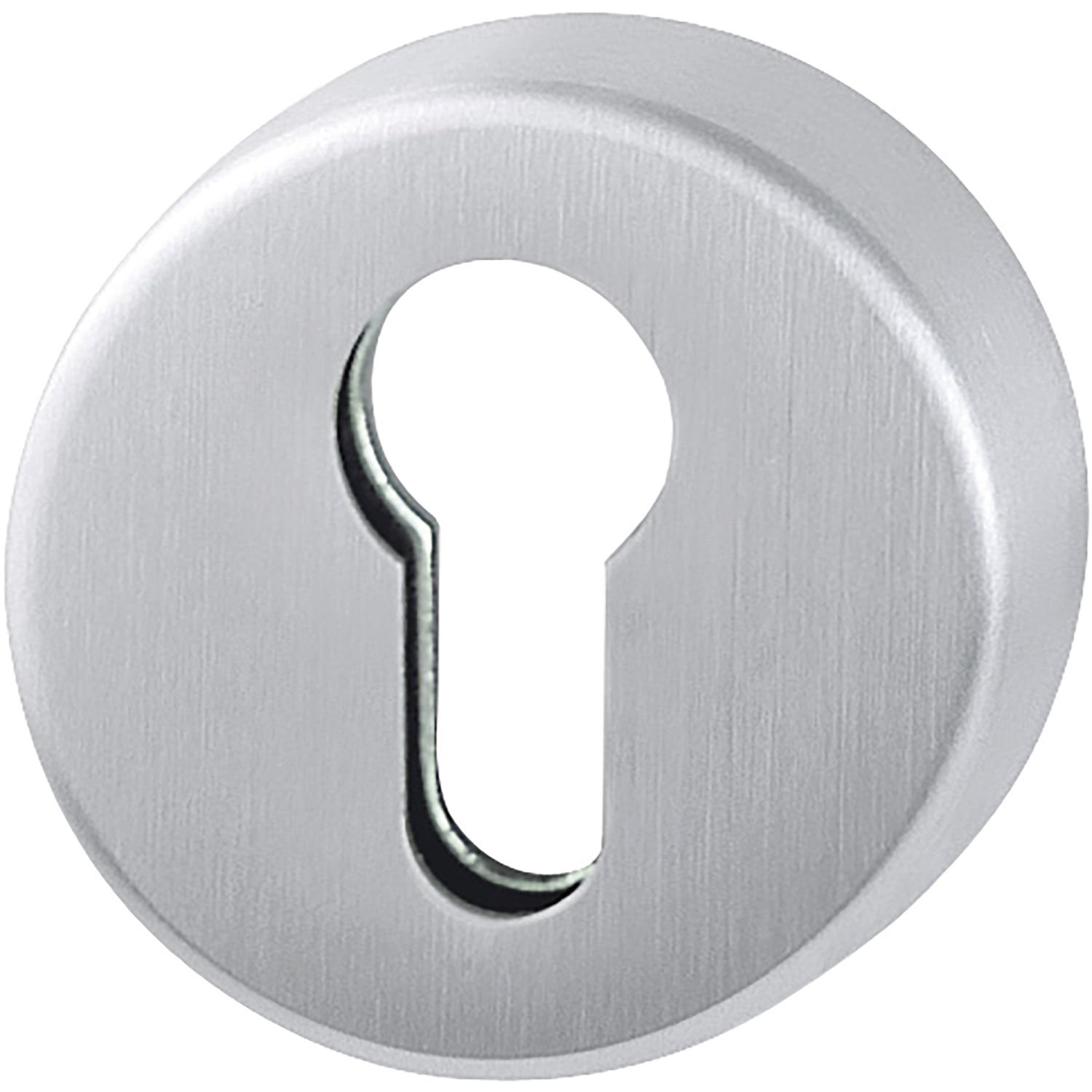 HOPPERound rosette with PZ perforation, profile cylinder, front door, diameter 52 x 8 mm, matt stainless steel, 1 piece, 10799485