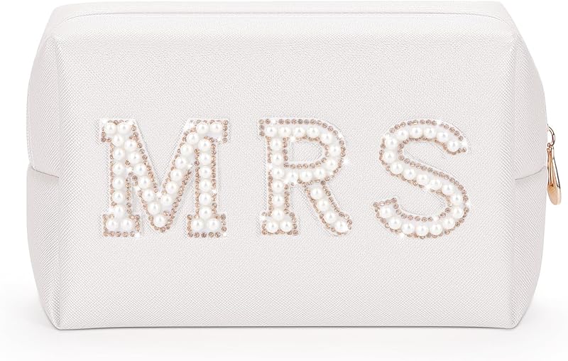 Necessaire de maquiagem Etercycle MRS em PU, com zíper dourado, 1 unidade