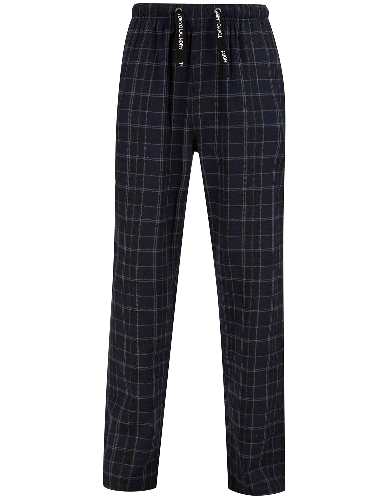 Tokyo Laundry Men's Bennett Brushed Flannel Woven Checked Cotton Lounge Pants - Blue Marl - XL