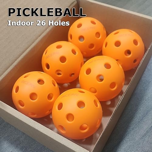 Miniatura 3 de Pickleballs para interiores (paquete de 6) de 26 agujeros de diseño silencioso para suelos de madera dura, cumple con los estándares USAPA para