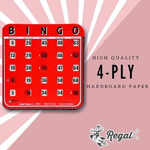 Miniatura 4 de Regal Bingo - Paquete de expansión de tarjetas de bingo familiar, rojo, 8 tarjetas