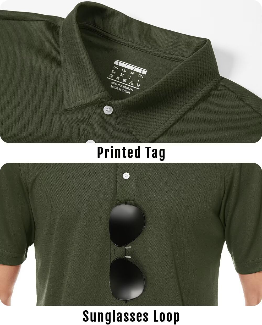 Boladeci Men's Polo Shirts Short Sleeve Golf Collared Quick Dry Moisture Wicking Performance Polos for Men Casual