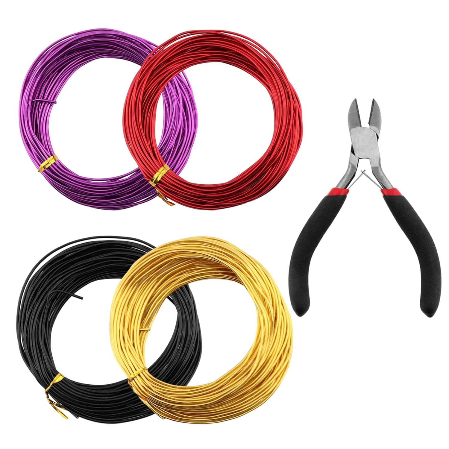 Bonsai Wire for Bonzai Trees,1.5mm x 10m/roll Aluminum Bonsai-Training Wires with Hand Plier Cutter,Adjustable Easy to Bend Anodized-Wires for Bonsai-Tree Training DIY Tools(4roll)