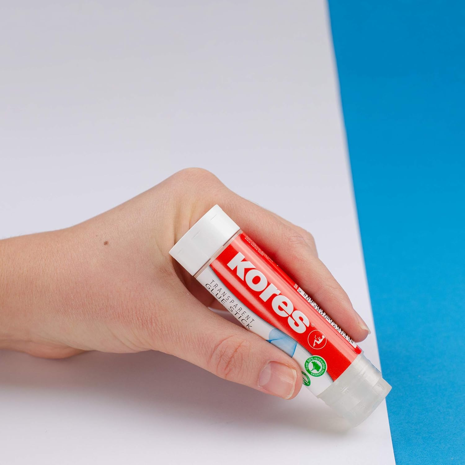 Kores - Transparent Glue Sticks, Strong-Hold Adhesive, Safe and Non-Toxic Craft Glue for Arts and Crafts, School and Office Supplies, Pack of 12 x 21g