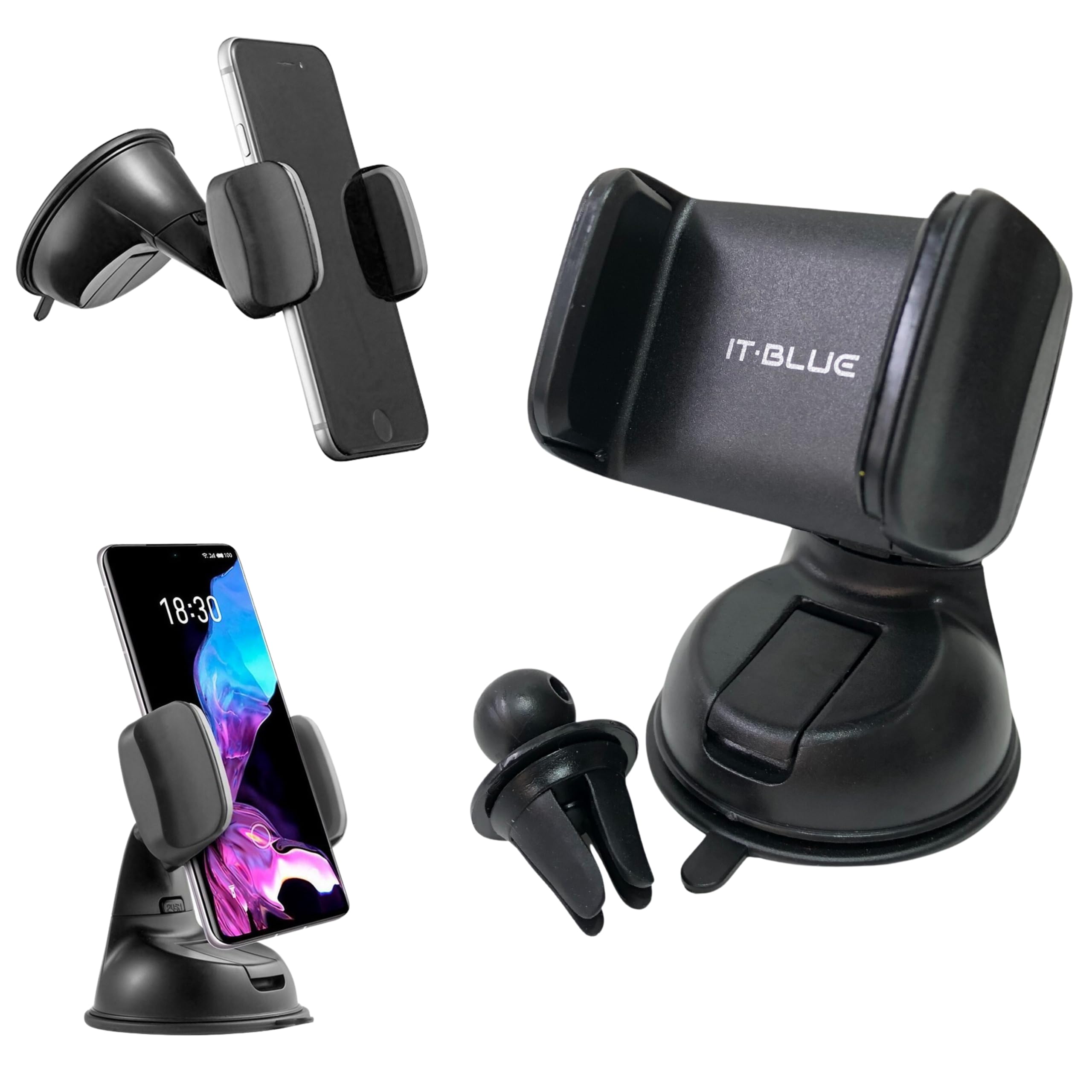Suporte Celular para Carro 360° Antivibração Antiqueda Fixação Firme Vidro Painel Ar
