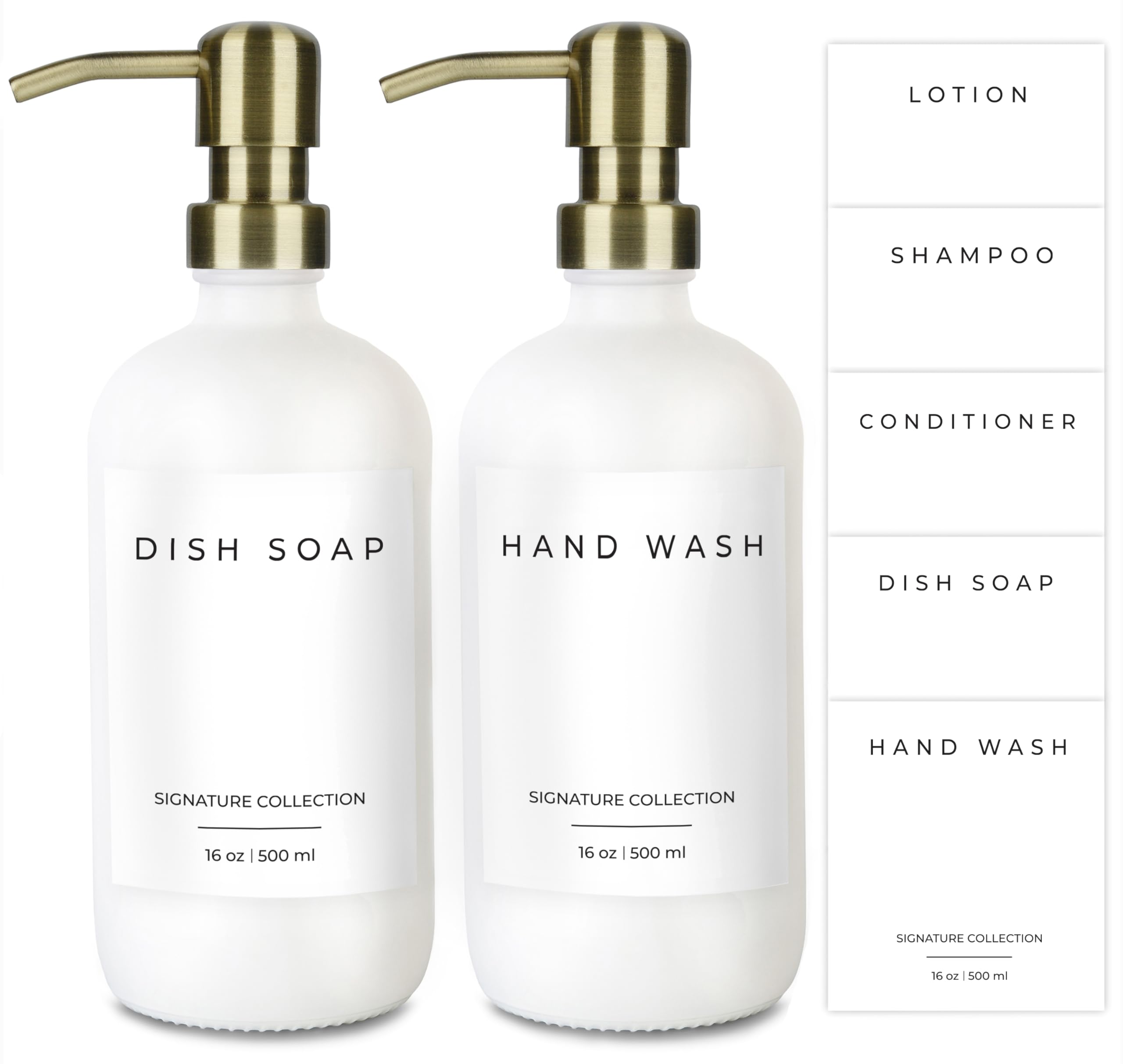 Emerson Soap Dispenser, Dish Soap Dispenser for Kitchen, Soap Dispenser Bathroom Set, Hand Soap Dispenser - Kitchen Soap Dispenser Set, Glass Soap