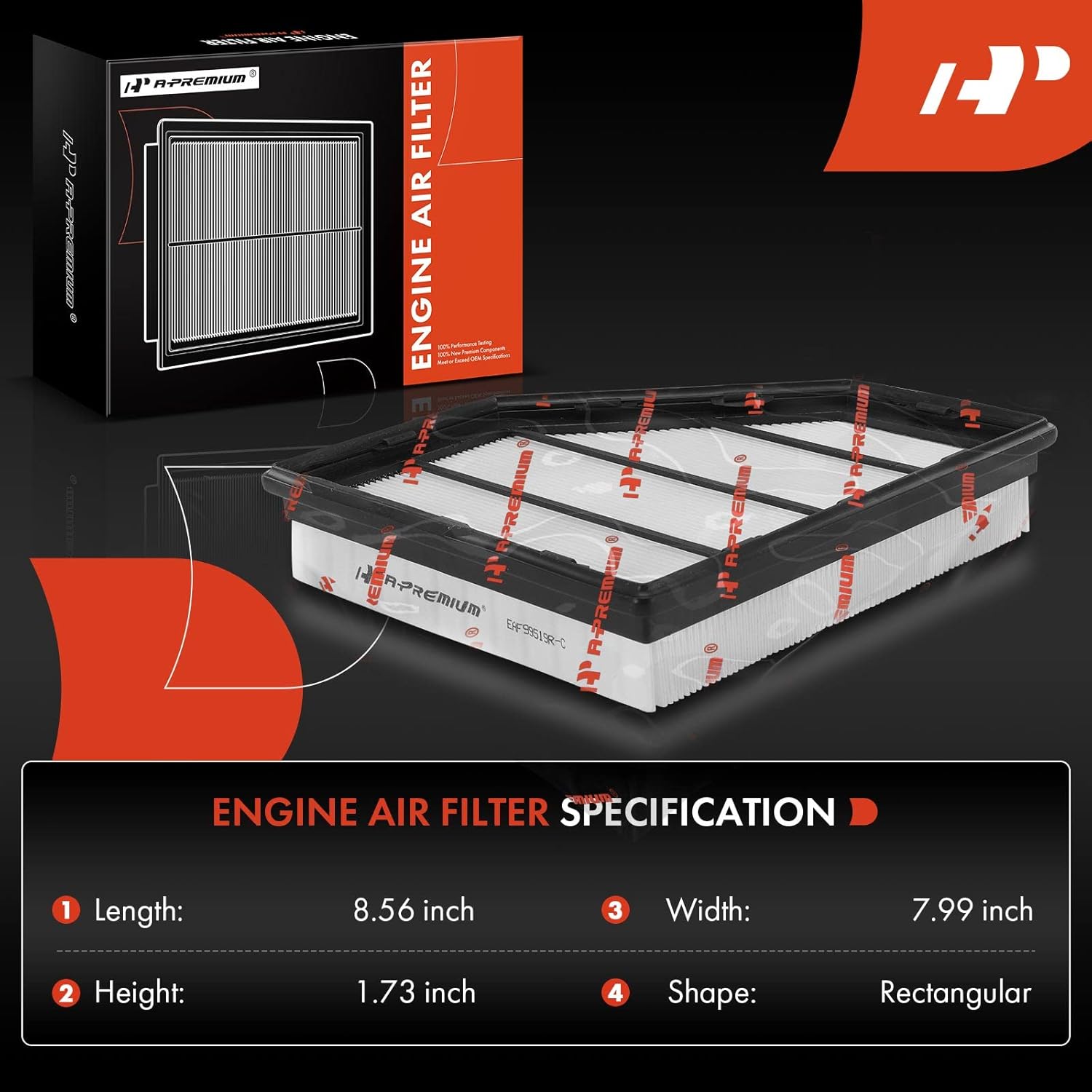 A-Premium 2-PC Engine Air Filter Compatible with BMW X5 2019-2020, X7 2019-2020, 750i/750i xDrive 2016-2019, Alpina B7 2017-2019, M550i xDrive2018-2020, V8 4.4L, Replace# 13718613250