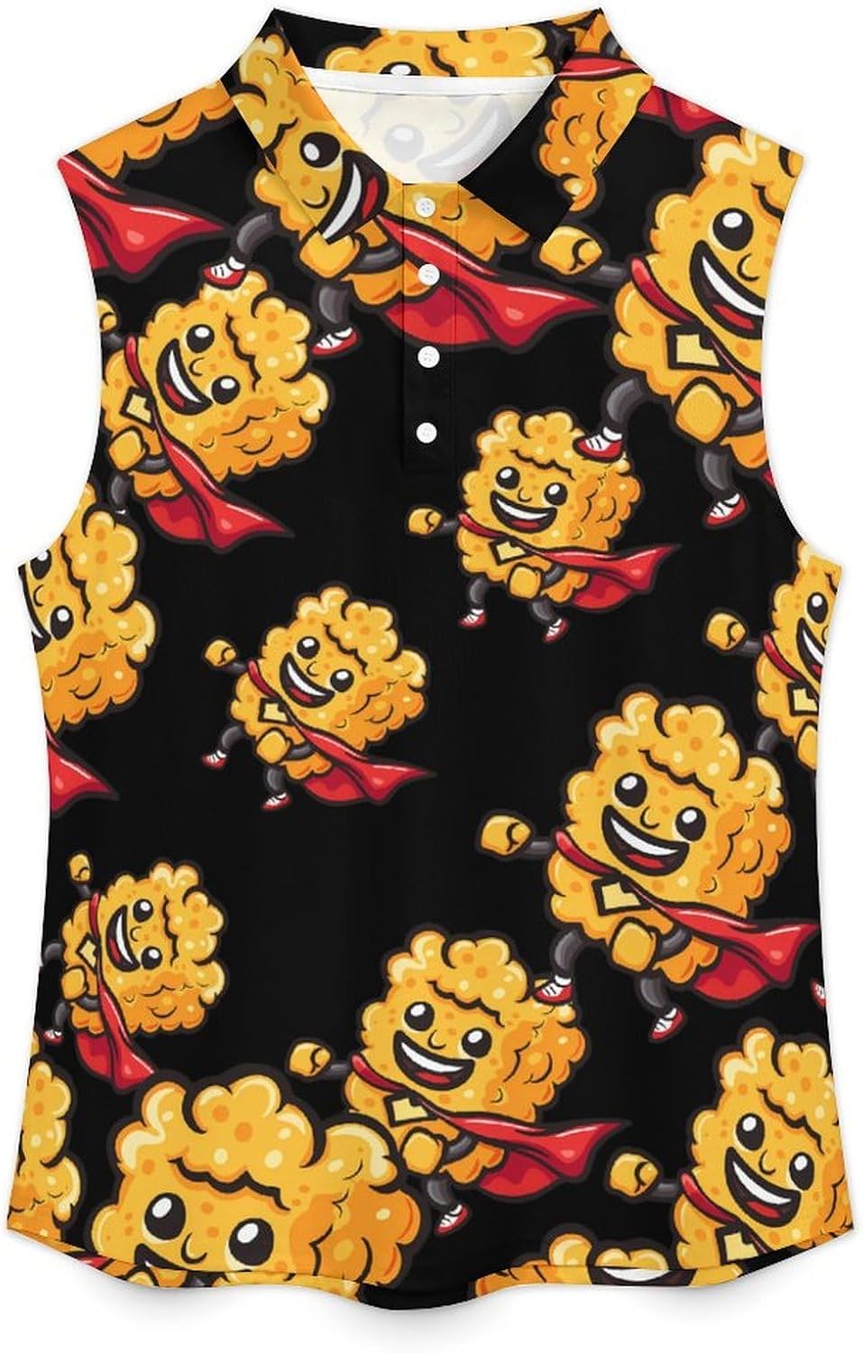 Super Hero Chicken Nuggets Polo Shirts for Women Sleeveless Golf Shirt Tank Tops Tennis Workout T-Shirts