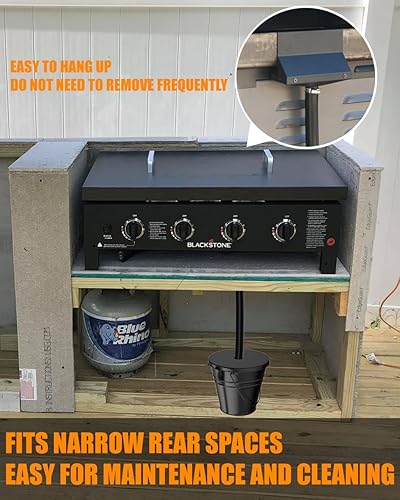 Miniatura 3 de Rear Grease Drainage System for Blackstone Griddle, Equipped with Drip Grease Bucket WLid, Enclosed Grease Catcher Funnel and Grease Trap, 12-Pack