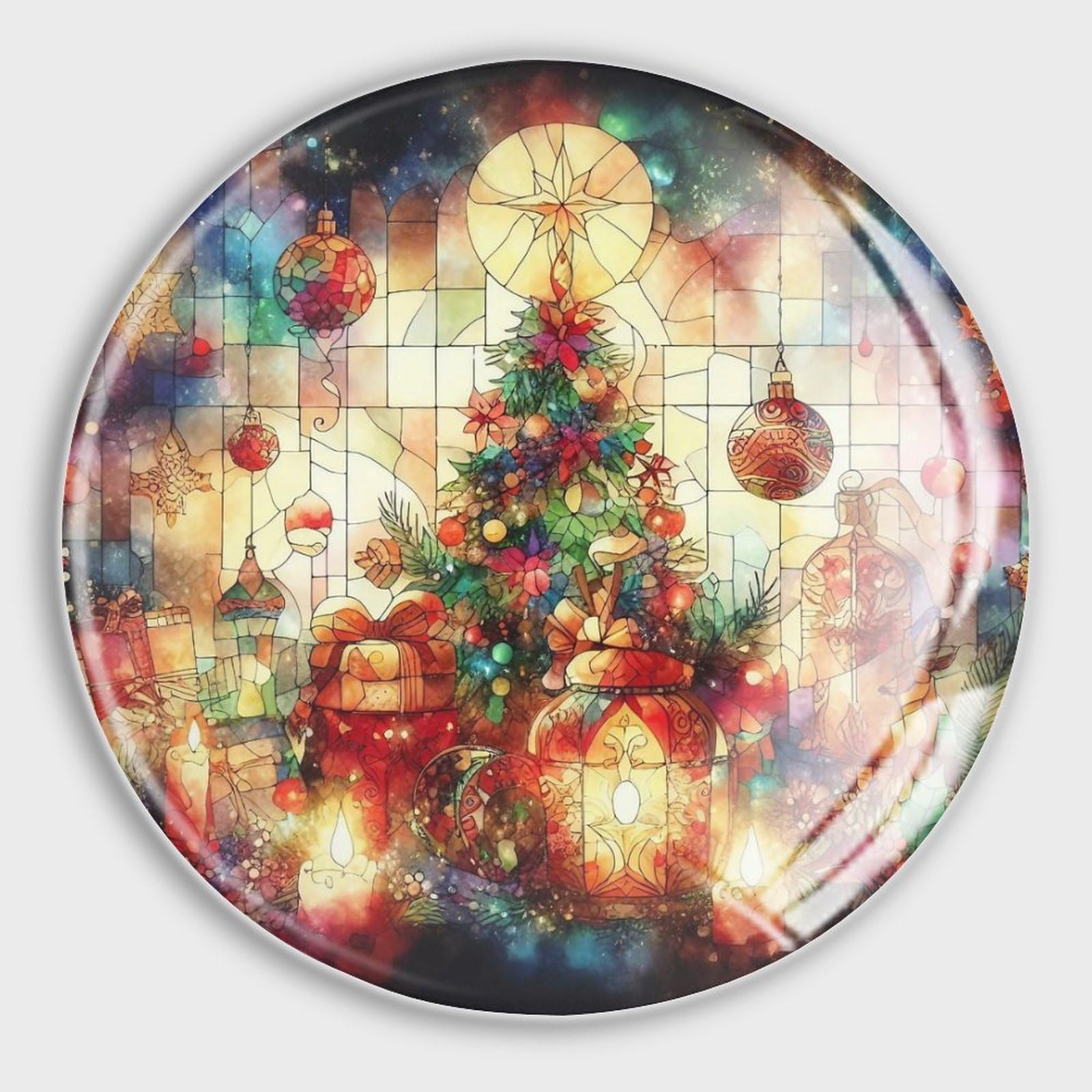 Calamite da frigorifero in vetro colorato a forma di albero di Natale, per inverno, Natale, forti magneti da frigorifero, per casa, ufficio, cucina, lavagna bianca, 4 pezzi