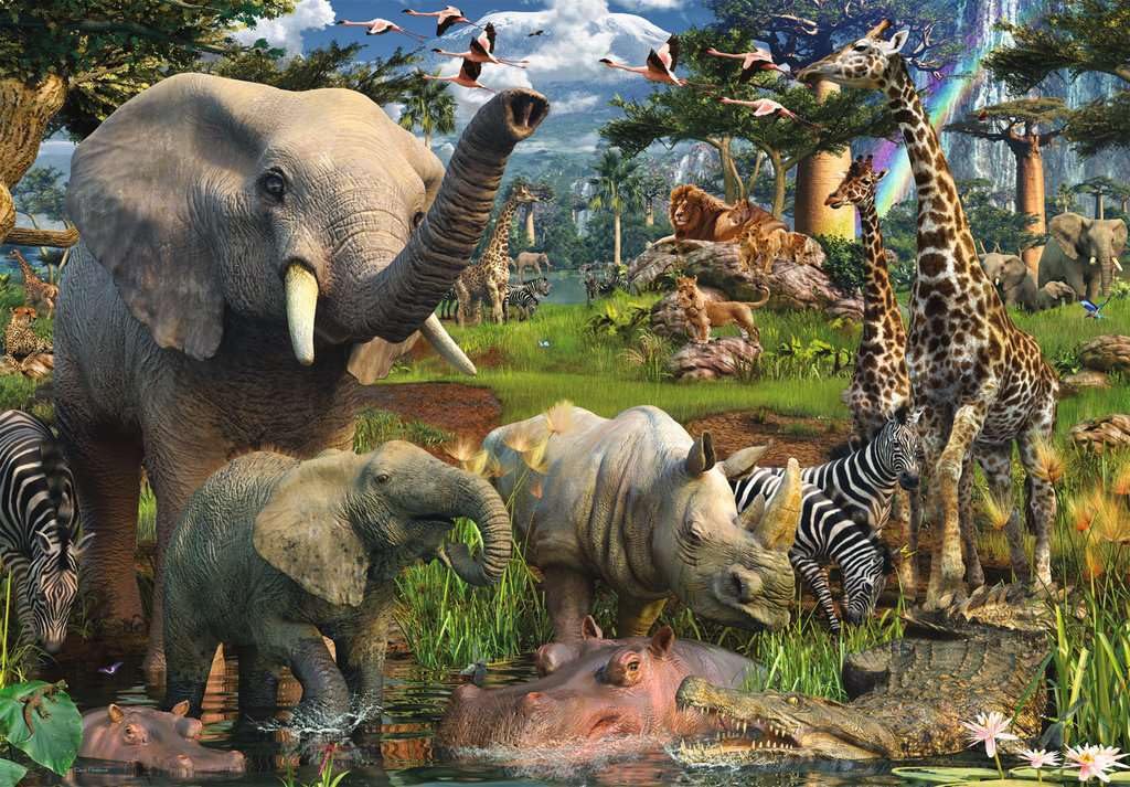 Ravensburger 17823 - David Penfound "At the waterhole" - 18000 Teile Puzzle (276x192 cm)