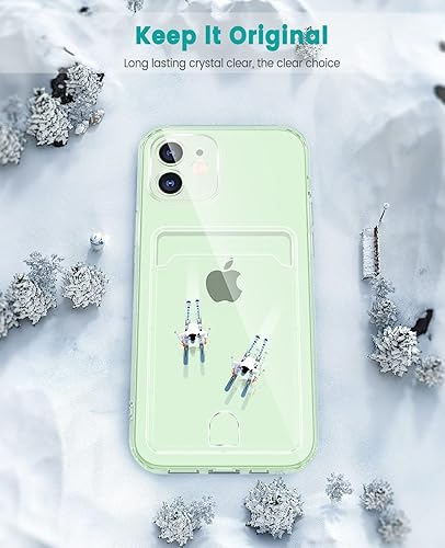 Miniatura 5 de Funda para iPhone 12, funda transparente para iPhone 12 con tarjetero a prueba de golpes, delgada, compatible con iPhone 12, transparente