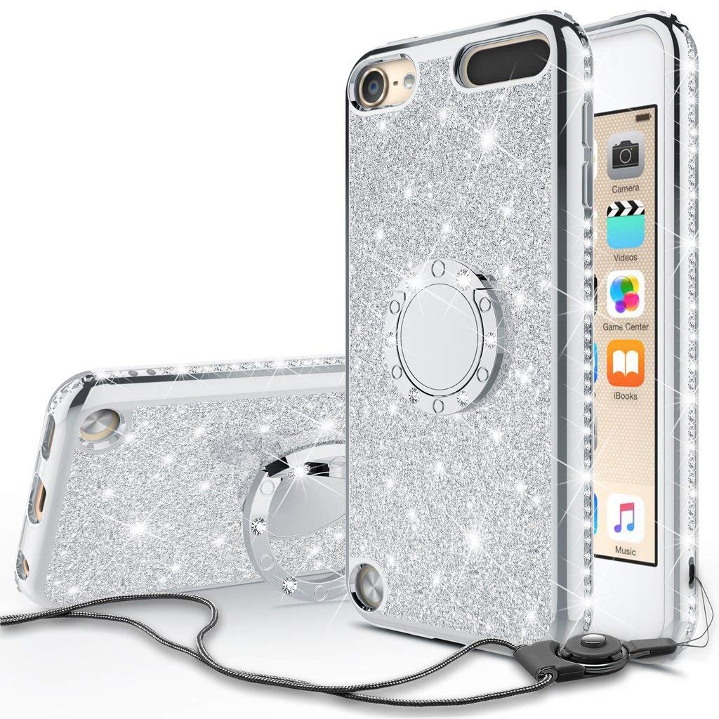 Compatible for Apple iPod Touch 7th, 6th, 5th Generation Case, SOGA Cute Girl/Women Rhinestone Bumper Sparkling Glitter Bling Diamond Phone Cover with