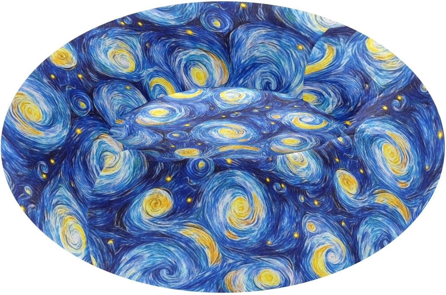 Pet Dog Beds Anxiety Relief Fluffy Dog Pillow Bed for Small Size Pets Sleeping M Blue Starry Night Oil Painting