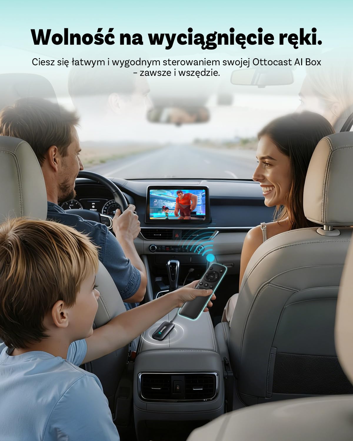 2026 Ulepszony OTTOCAST bezprzewodowy pilot do CarPlay AI Box, Bluetooth 5.0 ręczny kontroler Air Mouse do OttoAibox Play2Video Ultra/E2/I3, łatwe Plug & Play