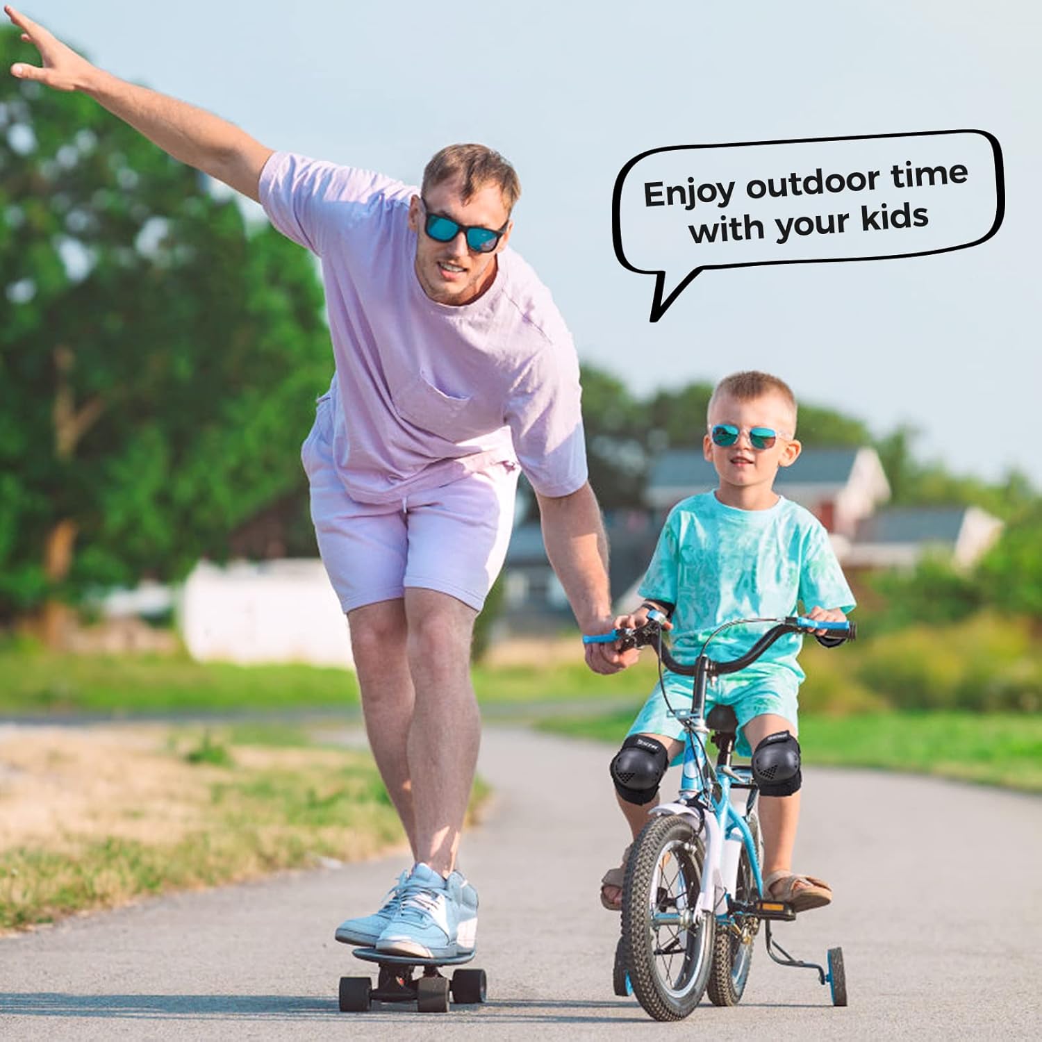 Kids/Youth/Adult Knee Pad Elbow Pads Guards Protective Gear Set for Wrist Guards Toddler,Roller Skates Scooter Inline Skating Cycling BMX Bike Skateboard Mountain biking rock climbing etc (Large) : Sports & Outdoors