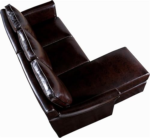 Miniatura 5 de Furniture of America Sula - Seccional modular reversible de piel sintética en color marrón