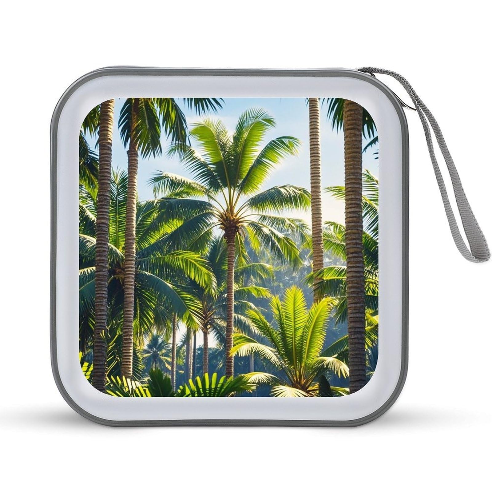 FekiLoot Palm Trees CD Case Portable DVD Case Holder Large Storage Disc Wallet Bag 40 Capacity Hard Plastic Disc Cases Storage Binder DVD Case Wallet for Car Home Travel