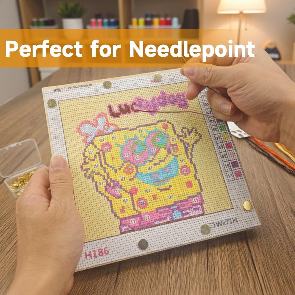 12PCS Needlepoint Stretcher Bars for Needlework 6"/7"/8" with 50 Thumb Tacks,Wooden Canvas Stretcher Bars for Embroidery Stitch Frame Set Bundle（6"/7"/8"）