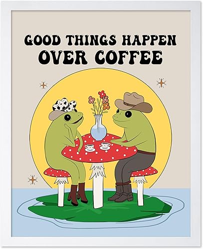 Miniatura 42 de Poster Master Póster con texto en inglés «You Are Exactly Where You Need To Be», impresión retro de rana, arte musical, arte de hongos, arte de cita