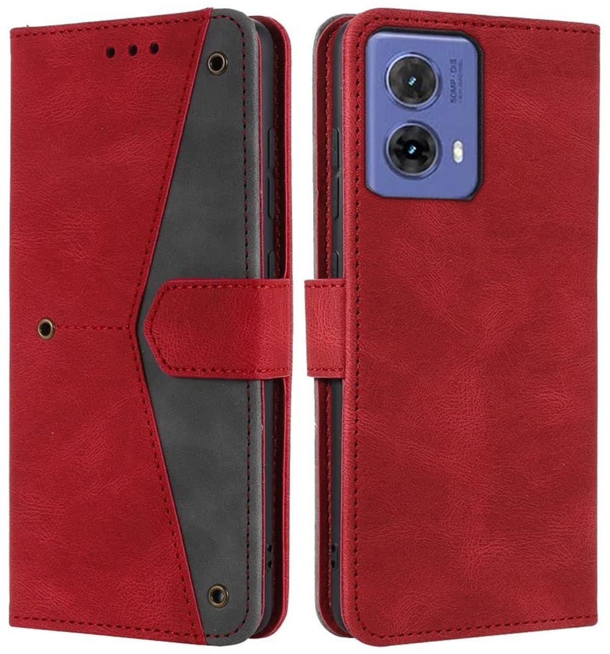 GoldKart Flip Back Cover Case for Motorola Moto G85 5G | Dual-Color Leather Finish | Inbuilt Stand & Pockets | Flip Cover for Motorola Moto G85 5G (Faux Leather, Red) (B0D9FKCZMF) Amazon Price History, Amazon Price Tracker
