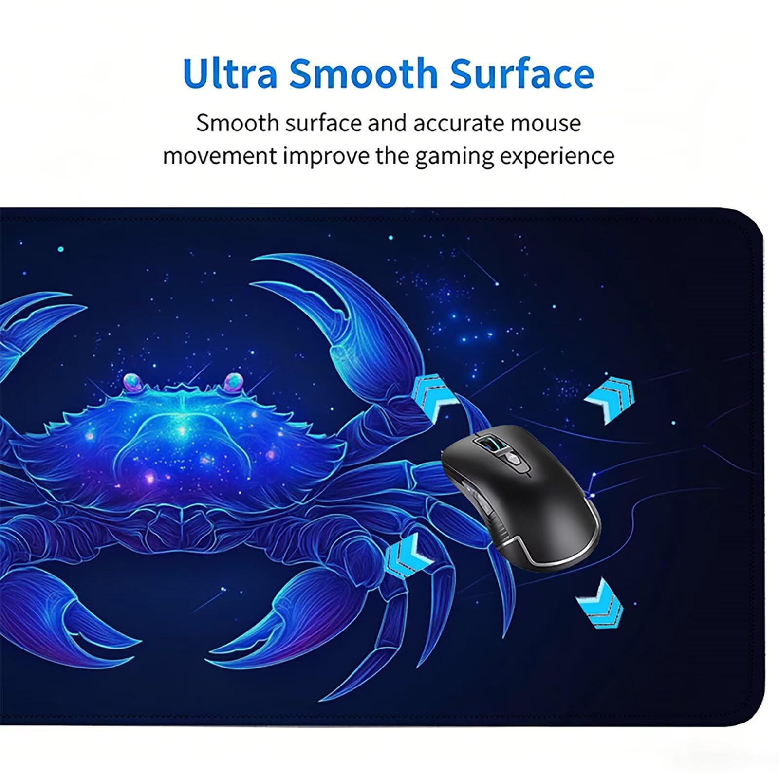 Tappetino Mouse Gaming, 1200x600mm Tappetino Mouse XXL nero 0c0-320 | Mouse Pad Grande, Ottimizzato per i Sensori da Gioco, Migliora Precisione e Velocità, per Mac e PC, Cancro