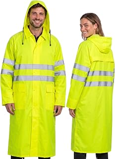 POSEIDON Regenmantel Herren Regenmantel Wasserdichte Lange Regenjacke Outdoor Wiederverwendbare Regenbekleidung mit Kapuze