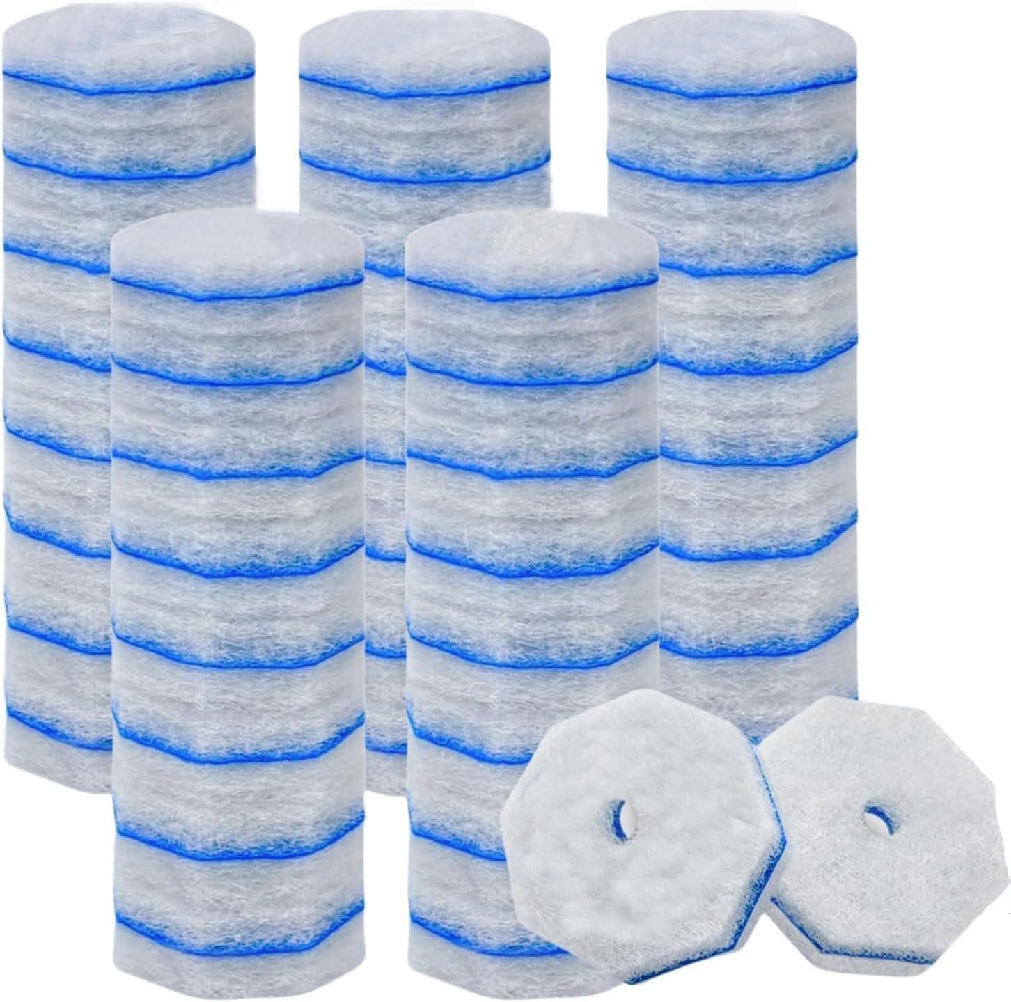 50 Count Toilet Brush Heads Compatible with Most Wand Refills
