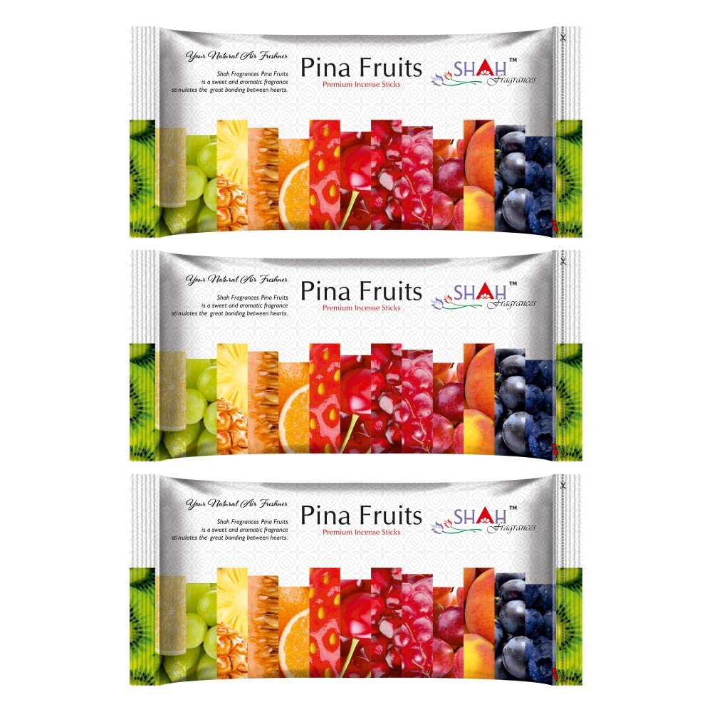 Shah fragrances Pina Fruit Zipper Incense Sticks (Pack of 3 * 115 Grams)-picture-23