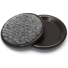 12Pcs Round Metal Felt Furniture Caster Cups, 1-5/8Inch Carpet-Bottom Furniture Sliders Non-Slip Wheel Savers, Floor Protectors Pads for Hardwood, Tile & Laminate Floors