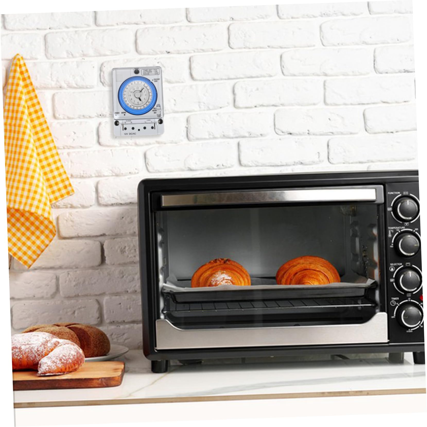 Garneck Temporizador Mecánico de Cocina Analógico 12vac/DC, Portátil y Fácil de Usar, Temporizador de Cuenta Regresiva para Control Preciso en Cocinas y Espacios Interiores, Dispositivo