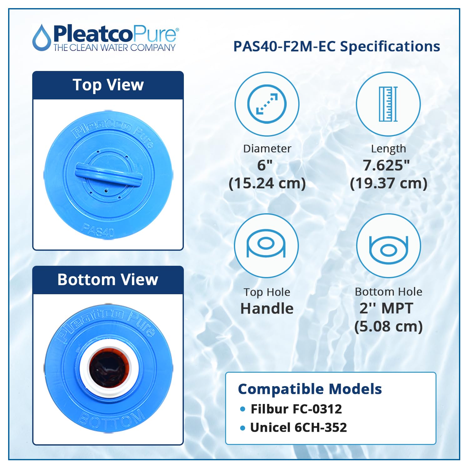 Waterway 570-0325-07 Crystal Water Cartridge Filter, 325 Square feet